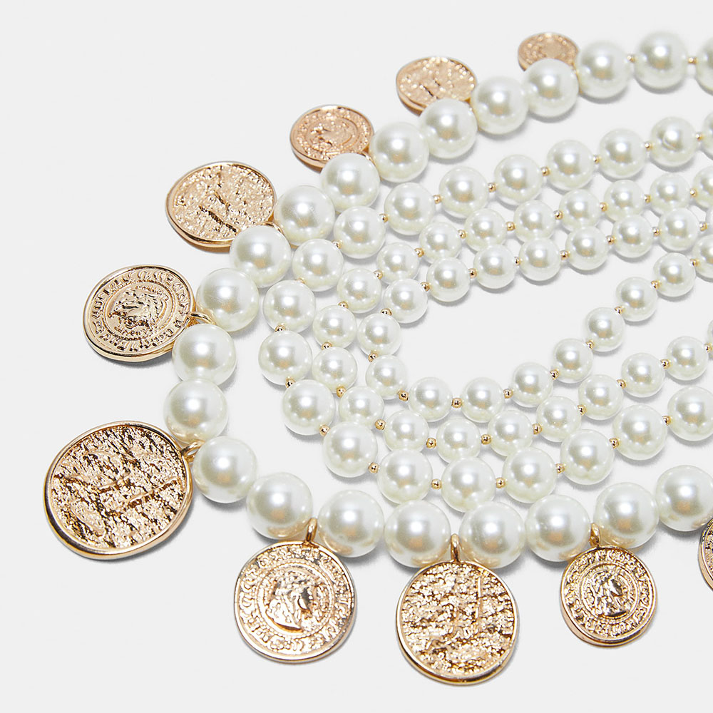 Peal Bead and Coin Necklace - Image 3